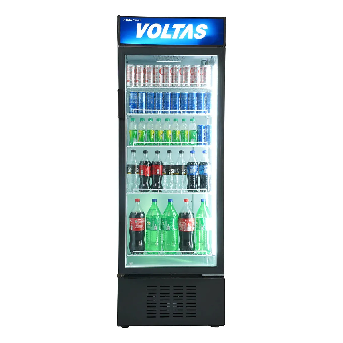 Voltas VC GT 450 SD P 450 Litres Visi Cooler (Metallic Egrey)  Single Door, Energy Efficient, Castor Wheels, LED Light