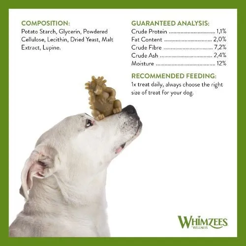 Whimzees Hedgehog Dental Dog Chew Treat Pack 76mm Large 6 Pack