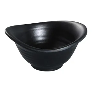 Yanco BP-3204 Black Pearl-2 3.5 Oz Black Melamine Yuanbao Bowl with Matting Finish, Pack of 48