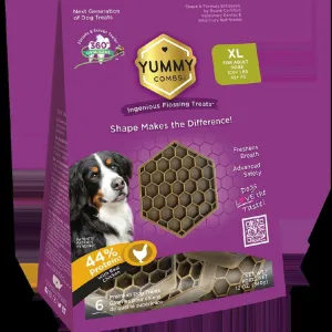 Yummy Combs Dental Flossing Treats for Extra-Large Dogs 100lbs  (6 Count)