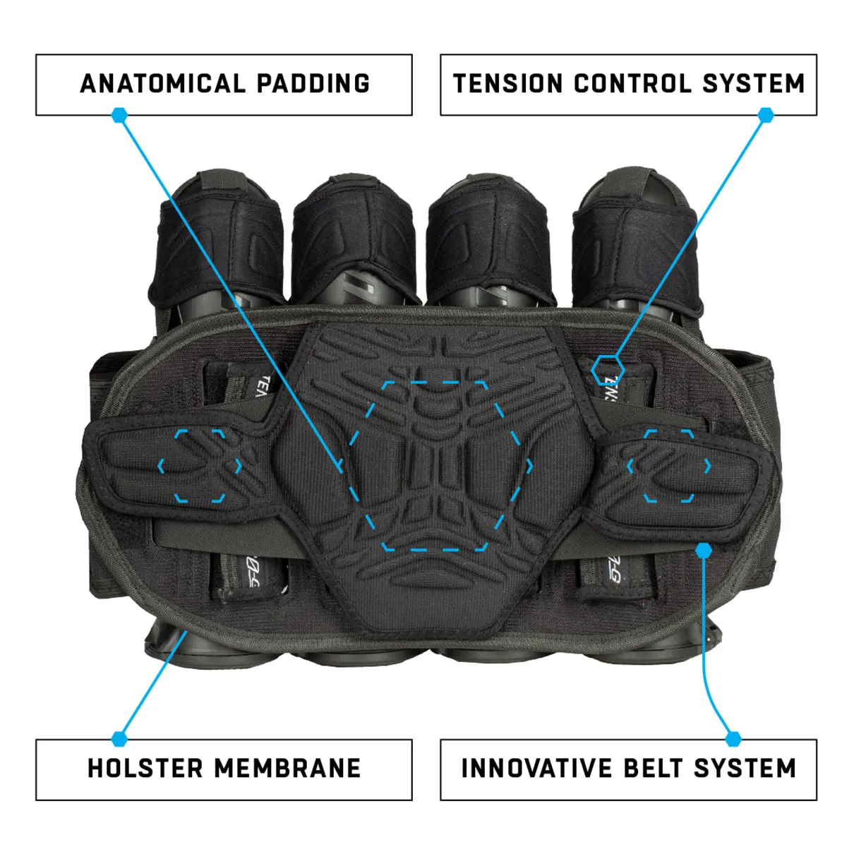 Zero G 2.0 Harness - Black/Blue - 4 3 4