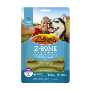 Zukes Z-Bones Grain Free Clean Apple Crisp Dental Dog Treats
